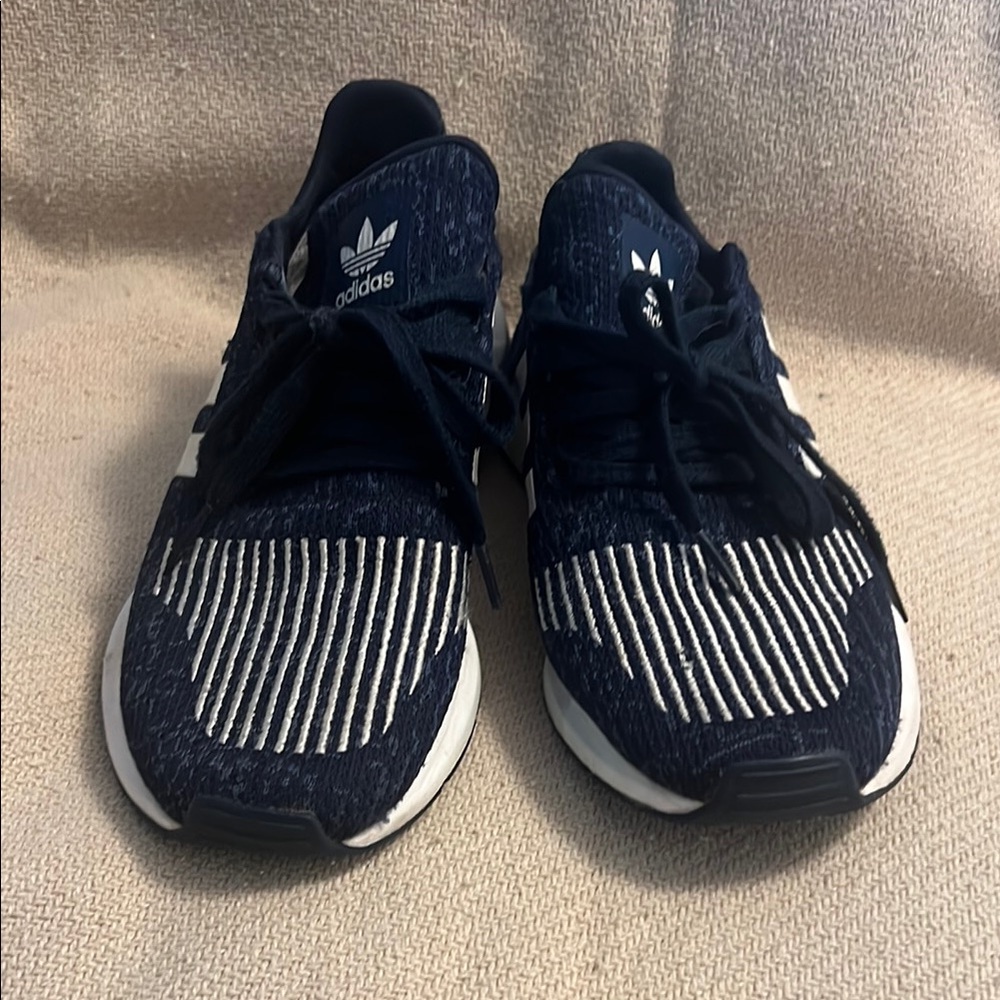 Adidas Navy and White Sneakers
